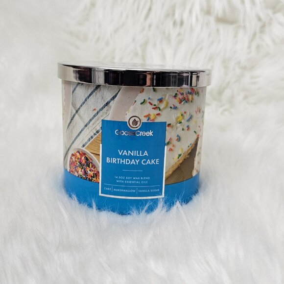 Goosecreek Vanilla Birthday Cake 3-Wick Soy Wax Essential Oil Jar Candle NEW - Picture 1 of 4